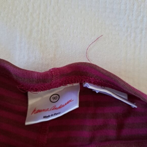 Hanna Andersson girls size 90 or 3T raspberry & brown leggings guc - Picture 3 of 6